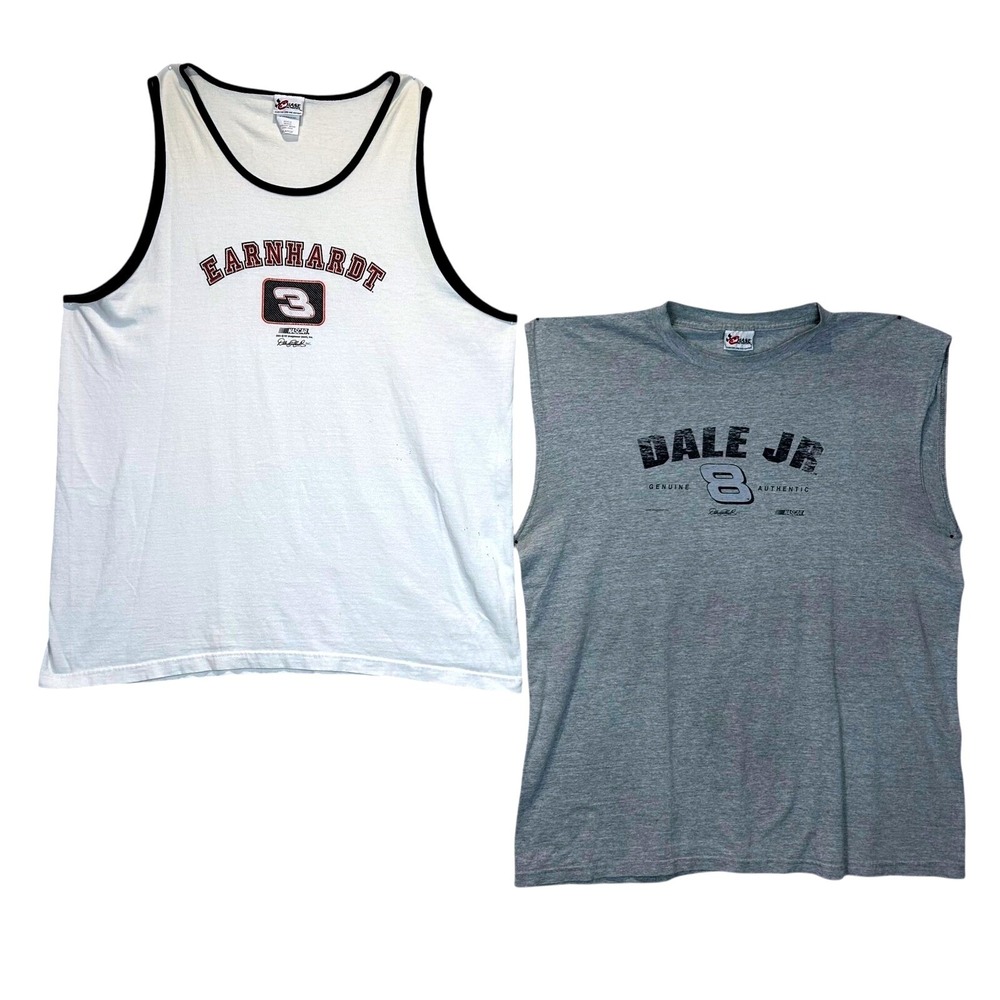 Vintage Dale Earnhardt Sr Intimidator Dale Jr NASCAR‎ Sleeveless Shirts Lot XL